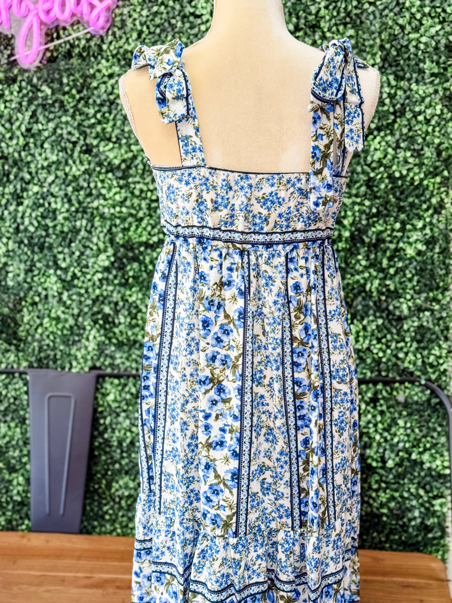 Blue Floral Maxi Dress