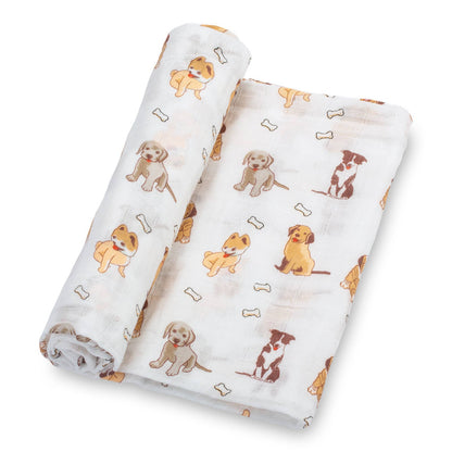 Woof Woof Baby Muslin Swaddle Blanket