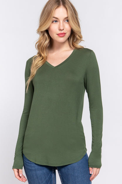 Green Long Short Sleeve Shirt
