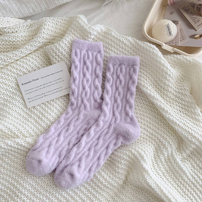 Cozy Thick Plush Hemp-Knit Socks for Fall & Winter_CWMS0881