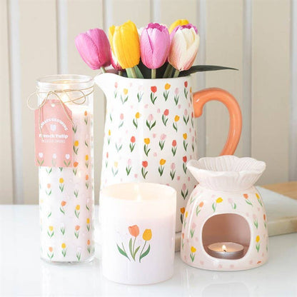 Tulip Print Spring and Mother's Day Ceramic Flower Jug