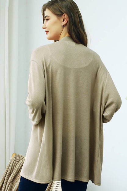 Long Sleeve Casual Open Front Long Cardigan