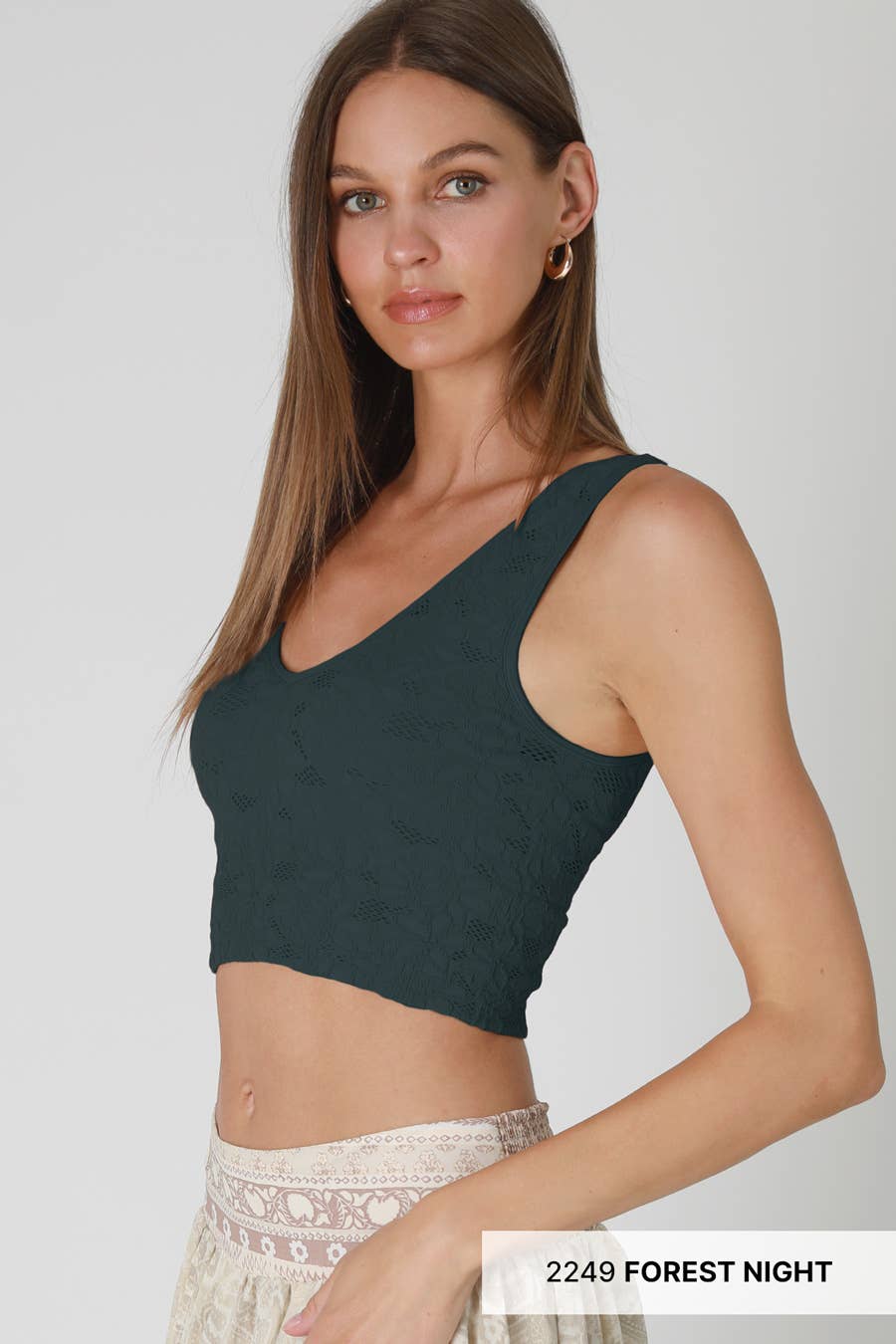 NS8309 -  Lace V Neck Tank Top