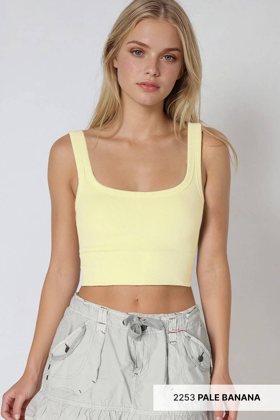NS7801 - Chevron Ribbed Crop Top