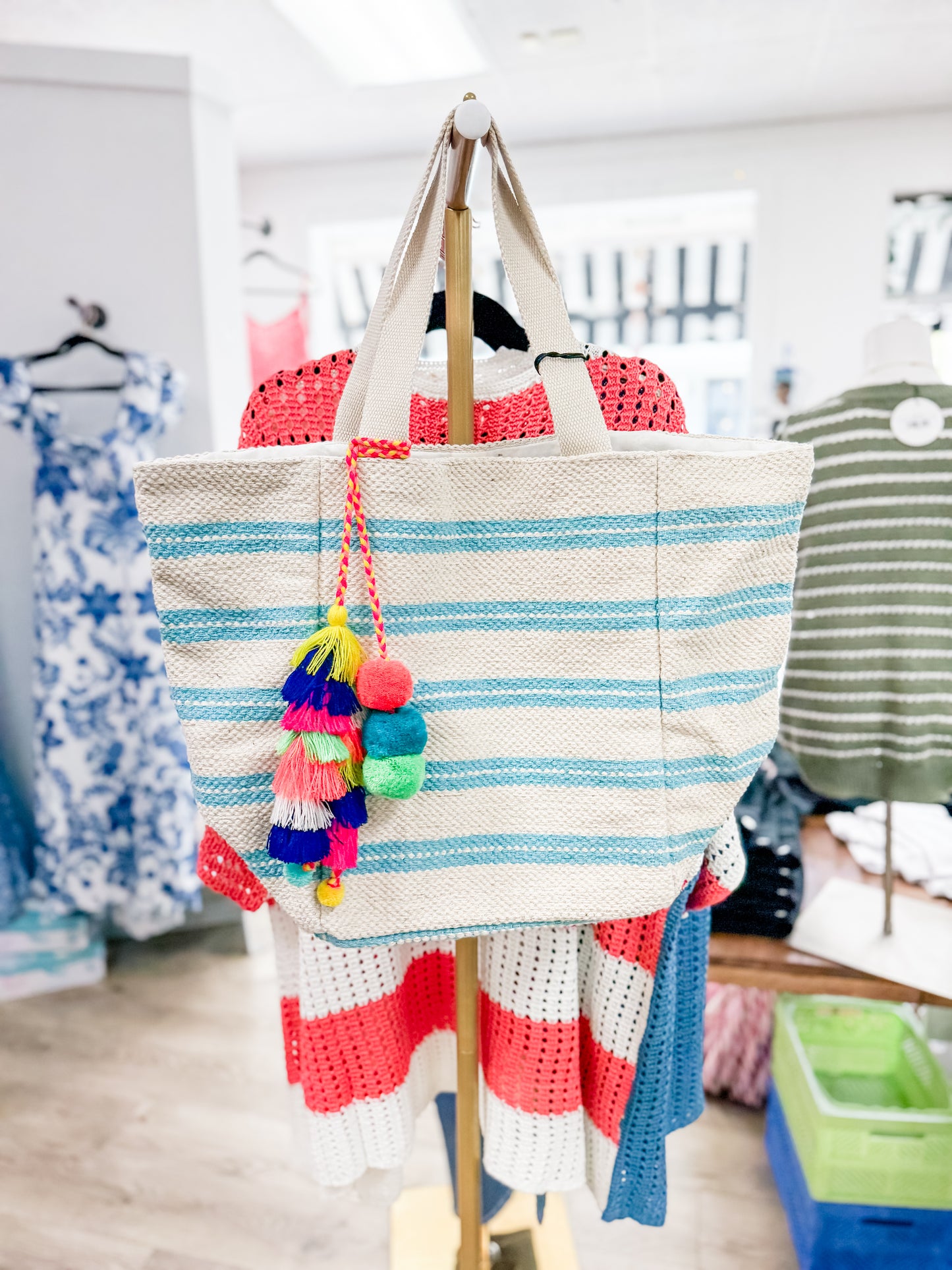 Boho Gene Striped Tote- Multi-Color Options