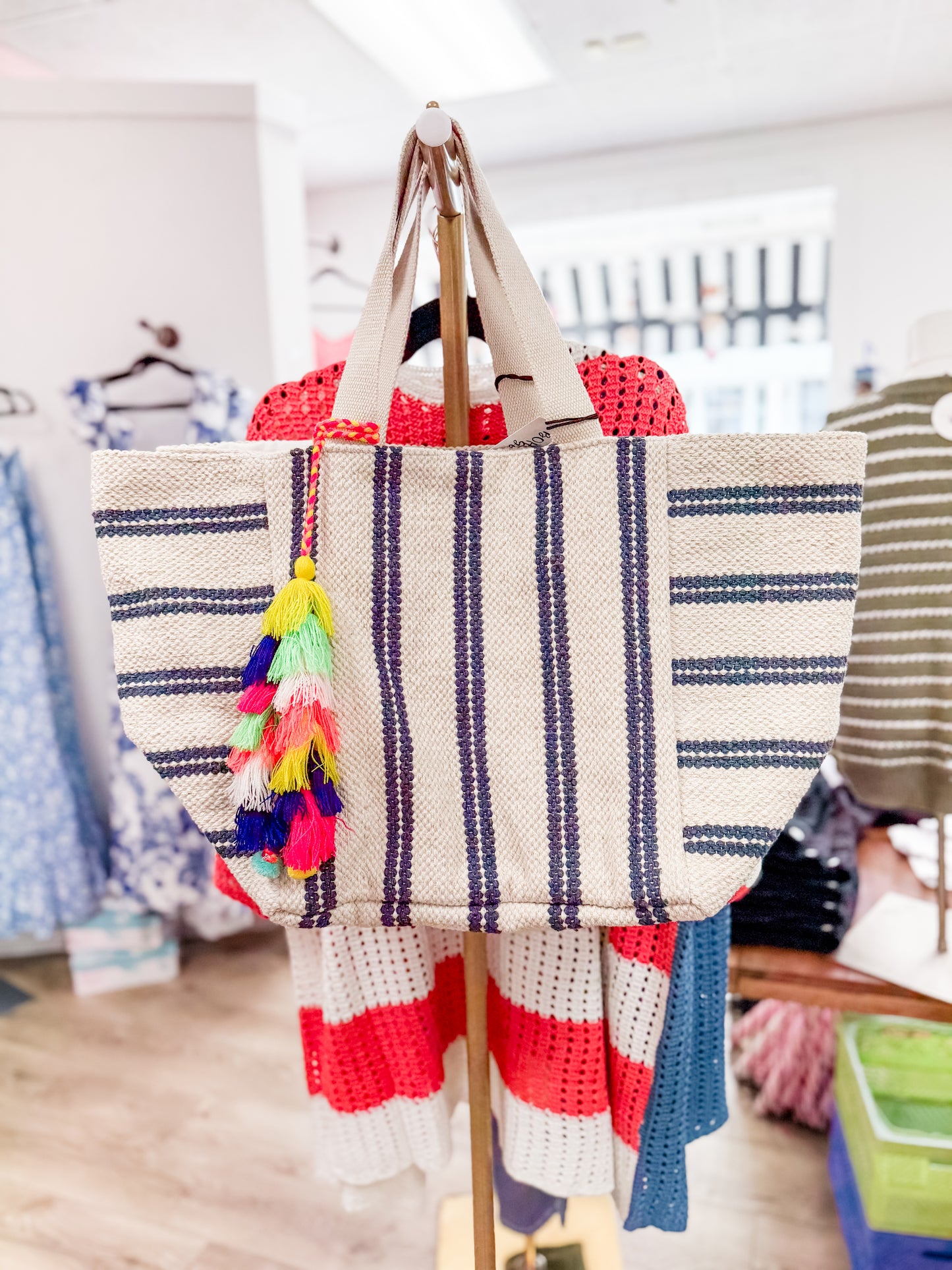 Boho Gene Striped Tote- Multi-Color Options