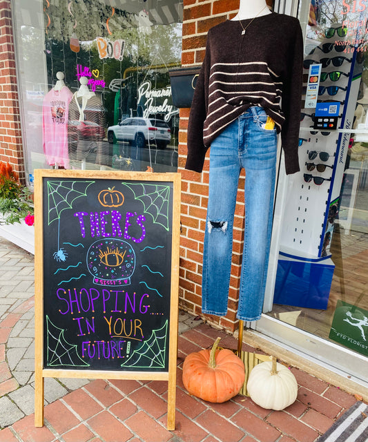 Brown/White Stripe Sweater