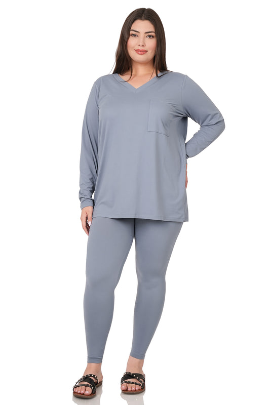 Cement Pocket Long Sleeve Top