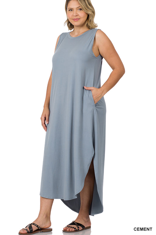Cement Tank Slit Dress
