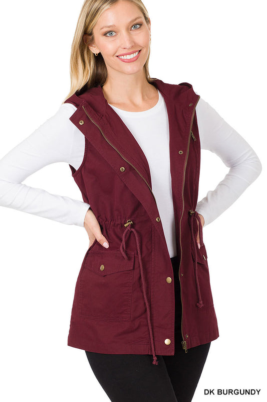 Dark Burgundy Cargo Vest