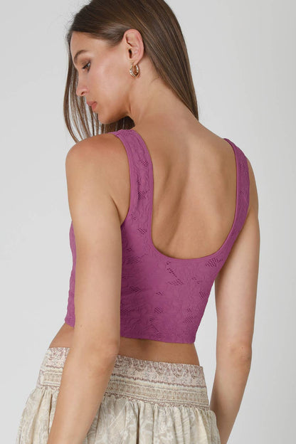 NS8309 -  Lace V Neck Tank Top