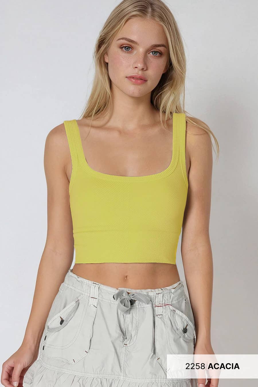 NS7801 - Chevron Ribbed Crop Top