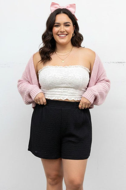 Plus Textured Pull-on Shorts