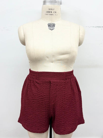 Plus Textured Pull-on Shorts