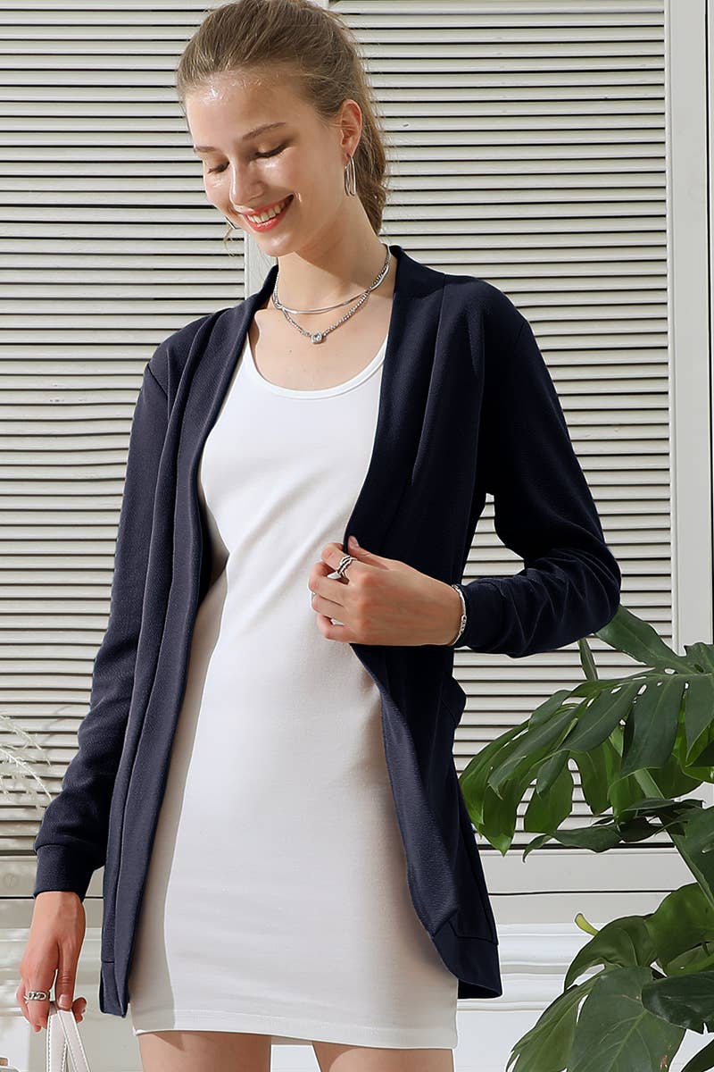 LONG SLEEVE SHORT ROVE CARDIGAN WITH POCKETS