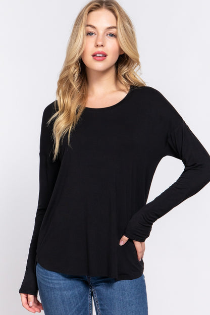 Black Dolman Sleeve Top