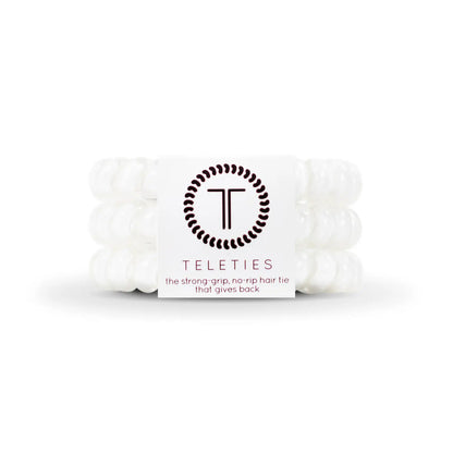 Teleties- Large Spiral Hair Coils- Coconut White