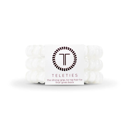 Teleties- Large Spiral Hair Coils- Coconut White