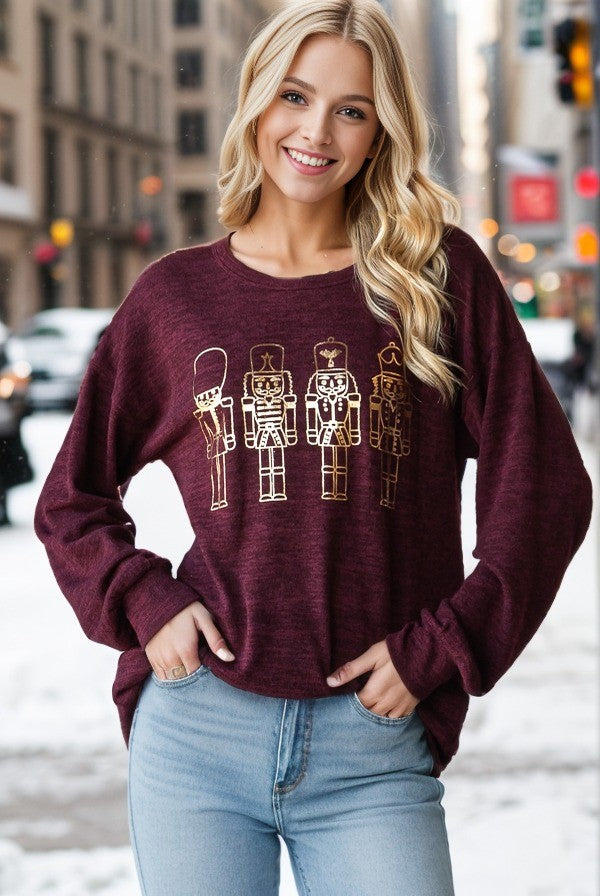 Dk. Burgundy Nutcracker Top