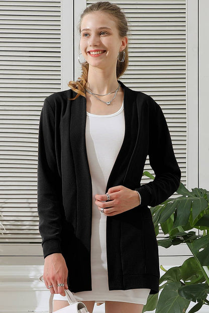 LONG SLEEVE SHORT ROVE CARDIGAN WITH POCKETS