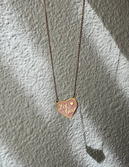 Enamel Let God Necklace