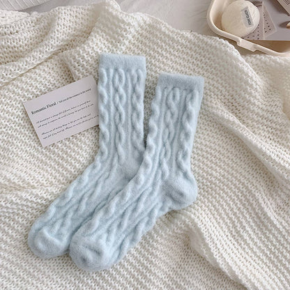 Cozy Thick Plush Hemp-Knit Socks for Fall & Winter_CWMS0881