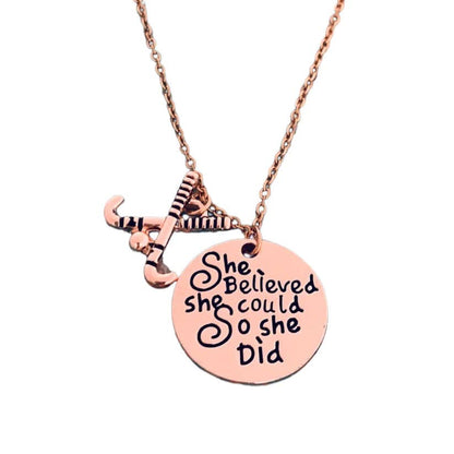 Field Hockey She Believed She Could So She Did Necklace
