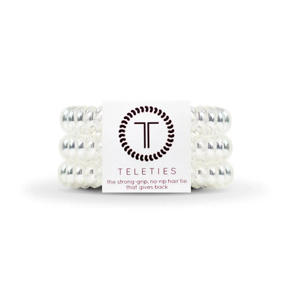 Teleties- Large Spiral Hair Coils- Chrystal Clear