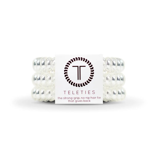 Teleties- Large Spiral Hair Coils- Chrystal Clear