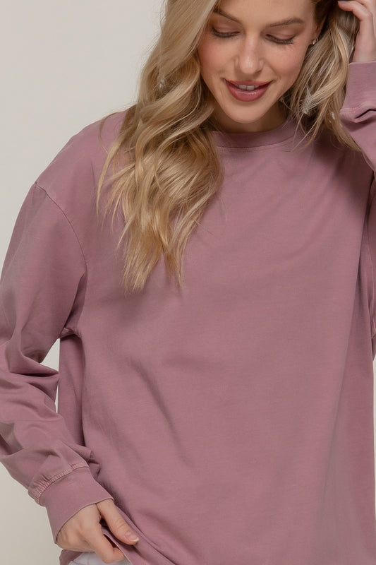 Dusty Mauve Long Sleeve Tee