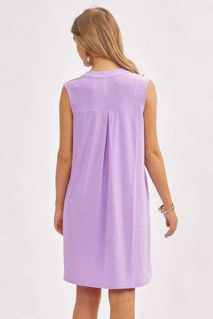 Lavender Elegant Solid Colored Dress