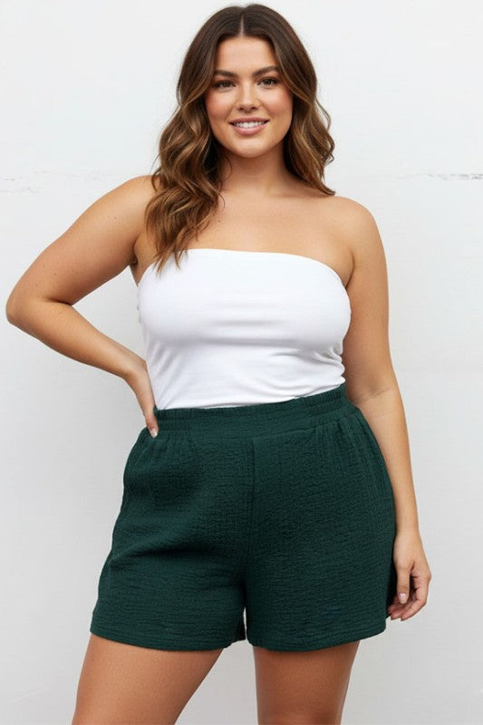 Plus Textured Pull-on Shorts