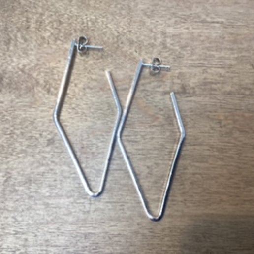 Silver Triangle Earrings