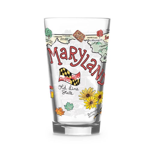 Maryland Themed 16oz Glass