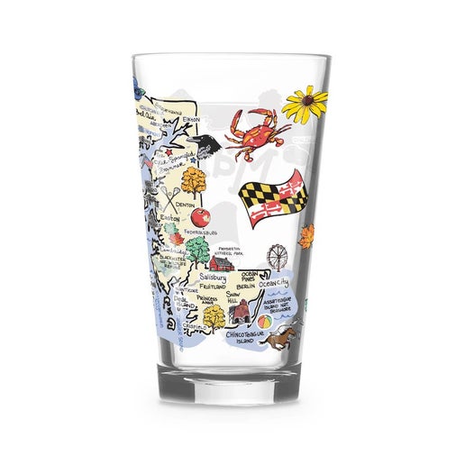 Maryland Themed 16oz Glass