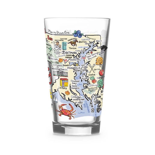 Maryland Themed 16oz Glass
