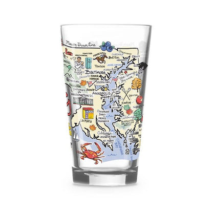 Maryland Themed 16oz Glass