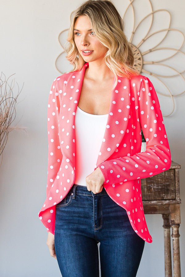 Polka Dot Open Blazers